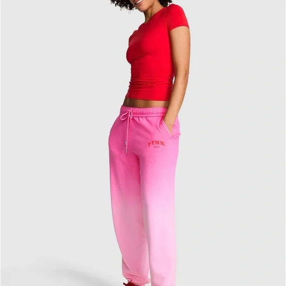 Victoria’s Secret PINK Lollipop XS Dip-Dye Campus Tee & Matching SM Sweatpants - Picture 3 of 7